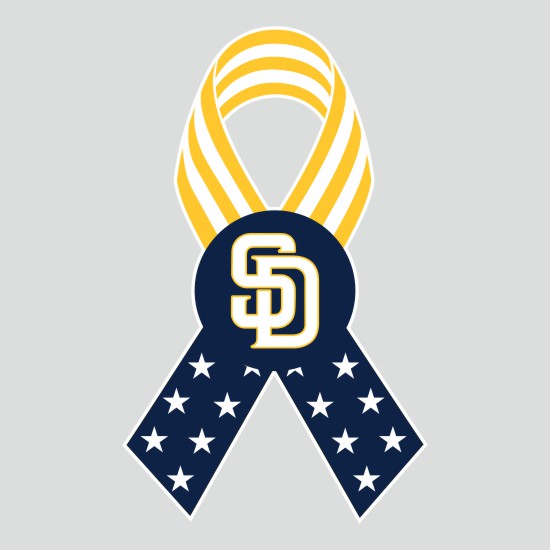 San Diego Padres Ribbon American Flag logo iron on paper